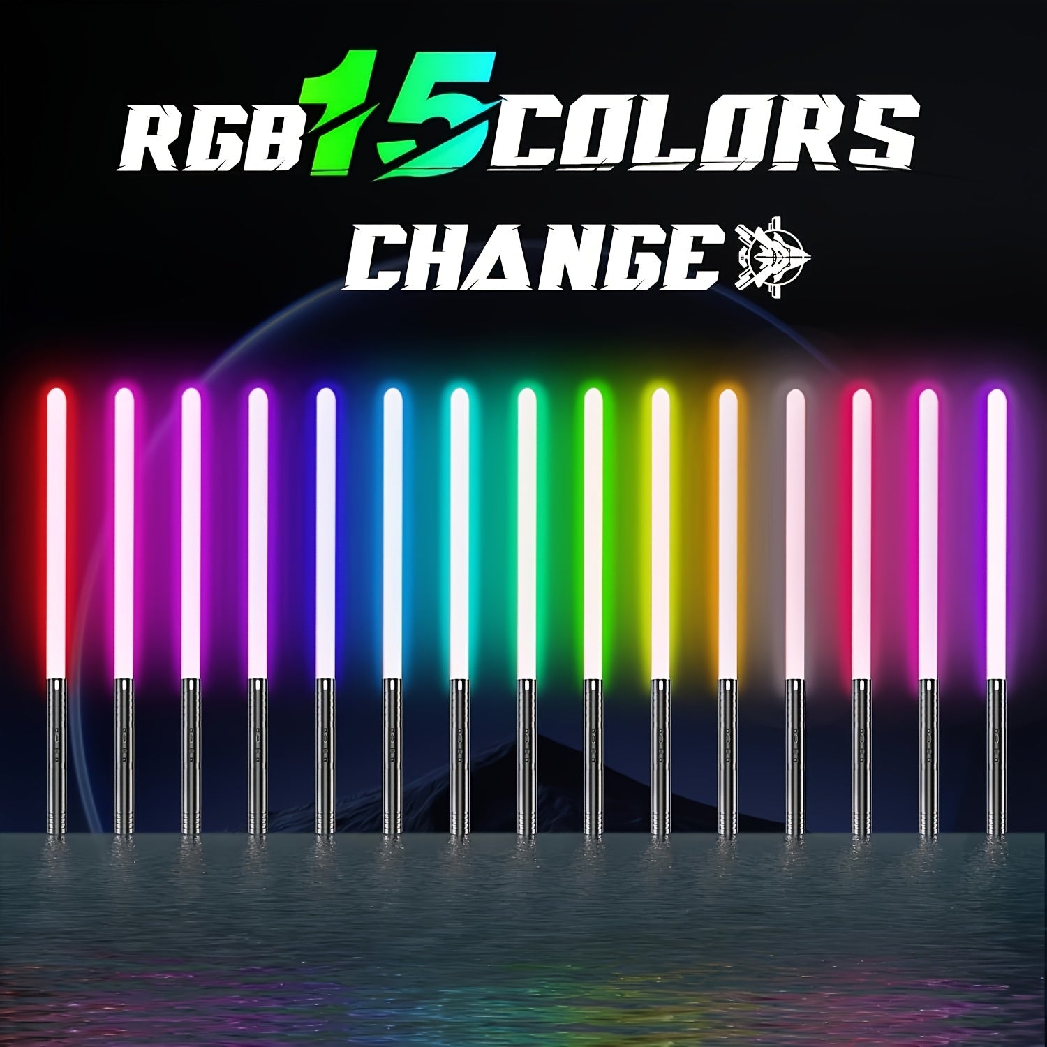 24 9 inch RGB Dueling Sword USB Rechargeable 15 FX 3 Sound Modes