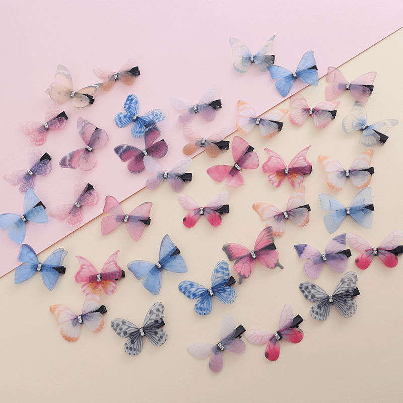 30pcs Butterfly Hair Clips for Christmas Parties