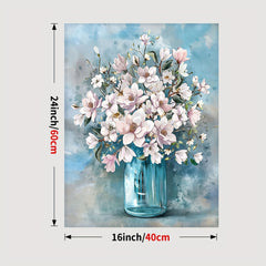 Pink Flower In Bottle Theme Canvas Print Artwork