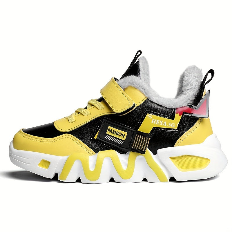 Boys Snow Boots with Plush Lining Non Slip Casual Thermal Sneakers
