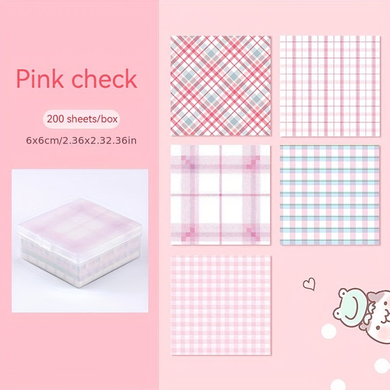 Striped Note Paper Storage Box Grid Teaching Sticker