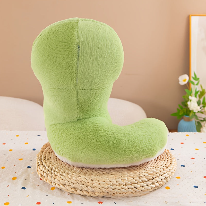 Adorable Green Snake Plush Toy with Smiling Face