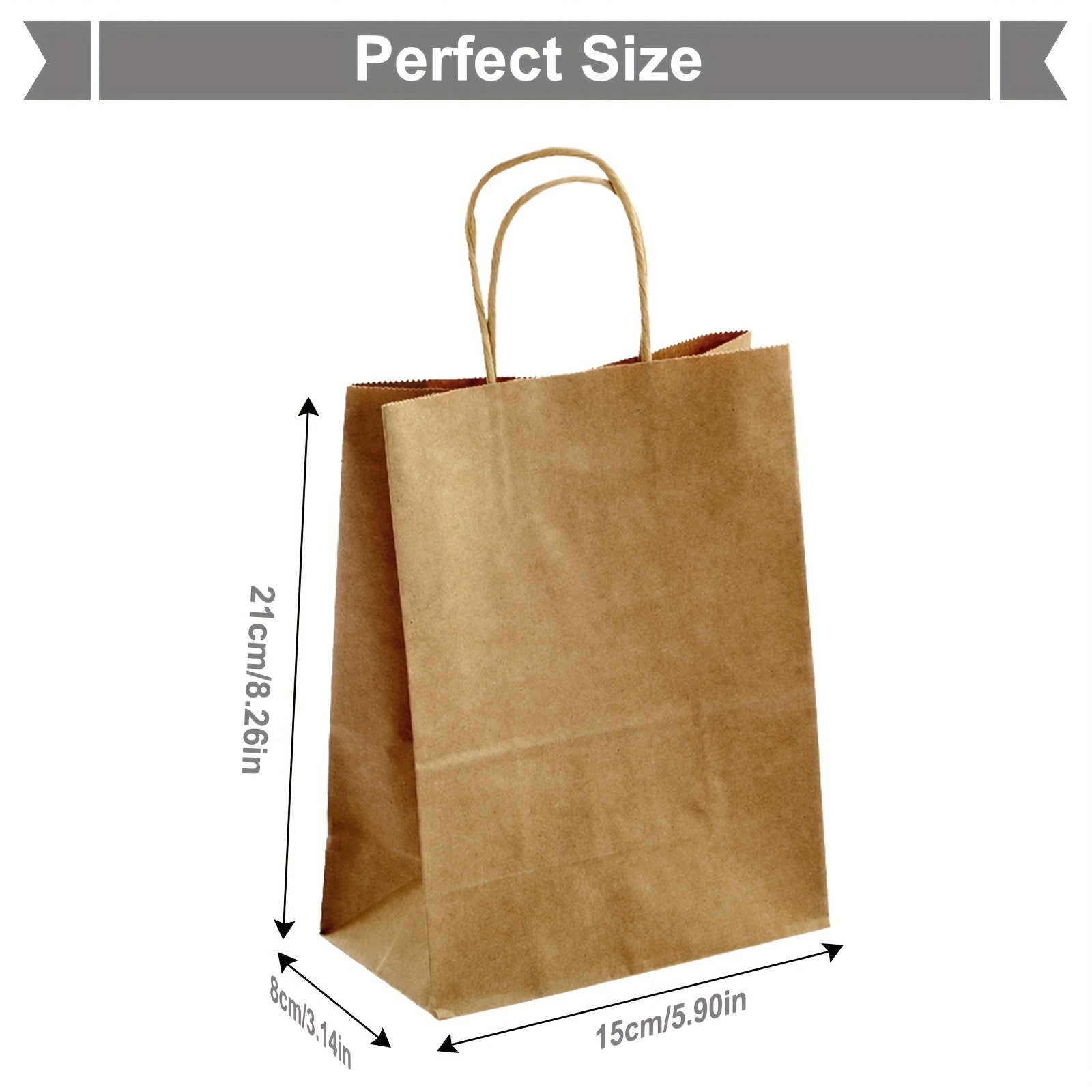 15pcs Paper Shopping Bags Paper Gift Bag Or Takeout Bag With Handles