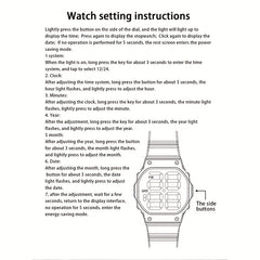 Men's Square LED Display Sports Watch