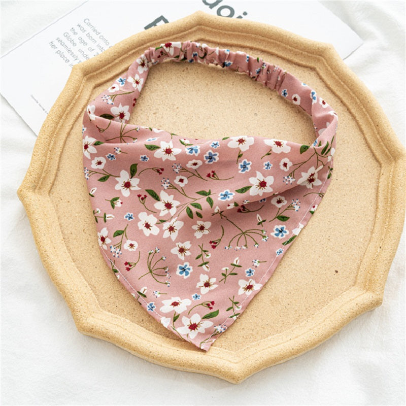 Floral Elastic Hair Scarf Headband Chiffon Print Hair Scarves Kerchief