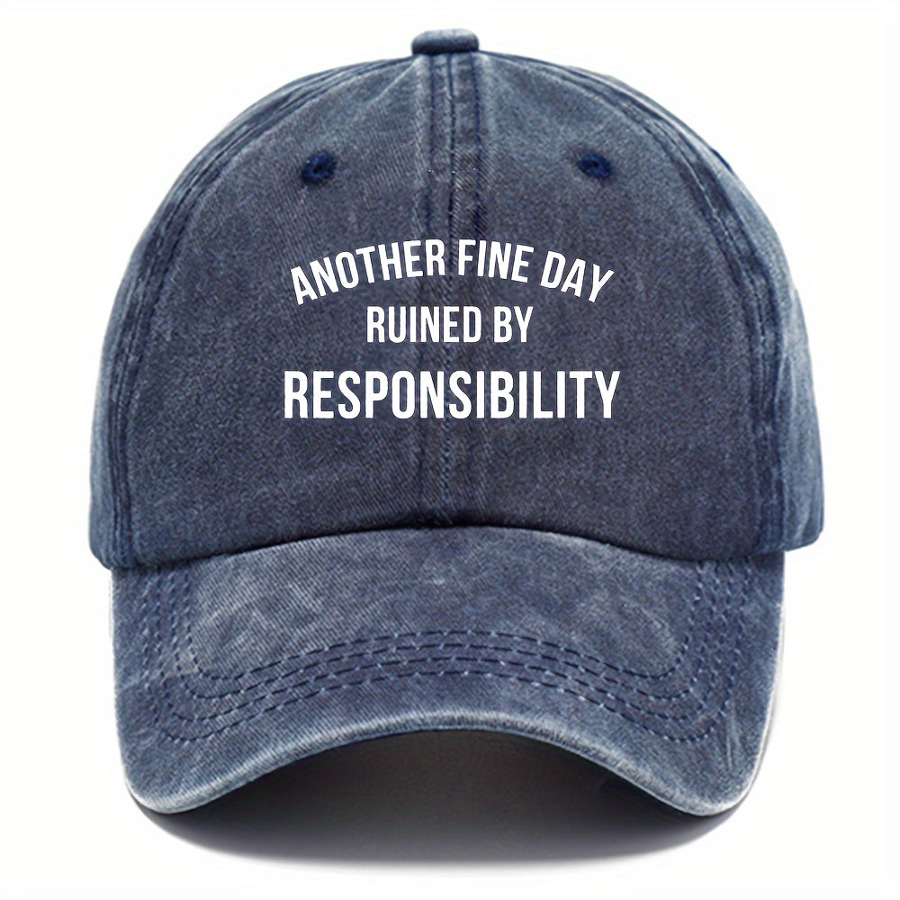 Letter Printed Washed Cotton Baseball Cap Sun Protection Hat