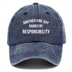Letter Printed Washed Cotton Baseball Cap Sun Protection Hat