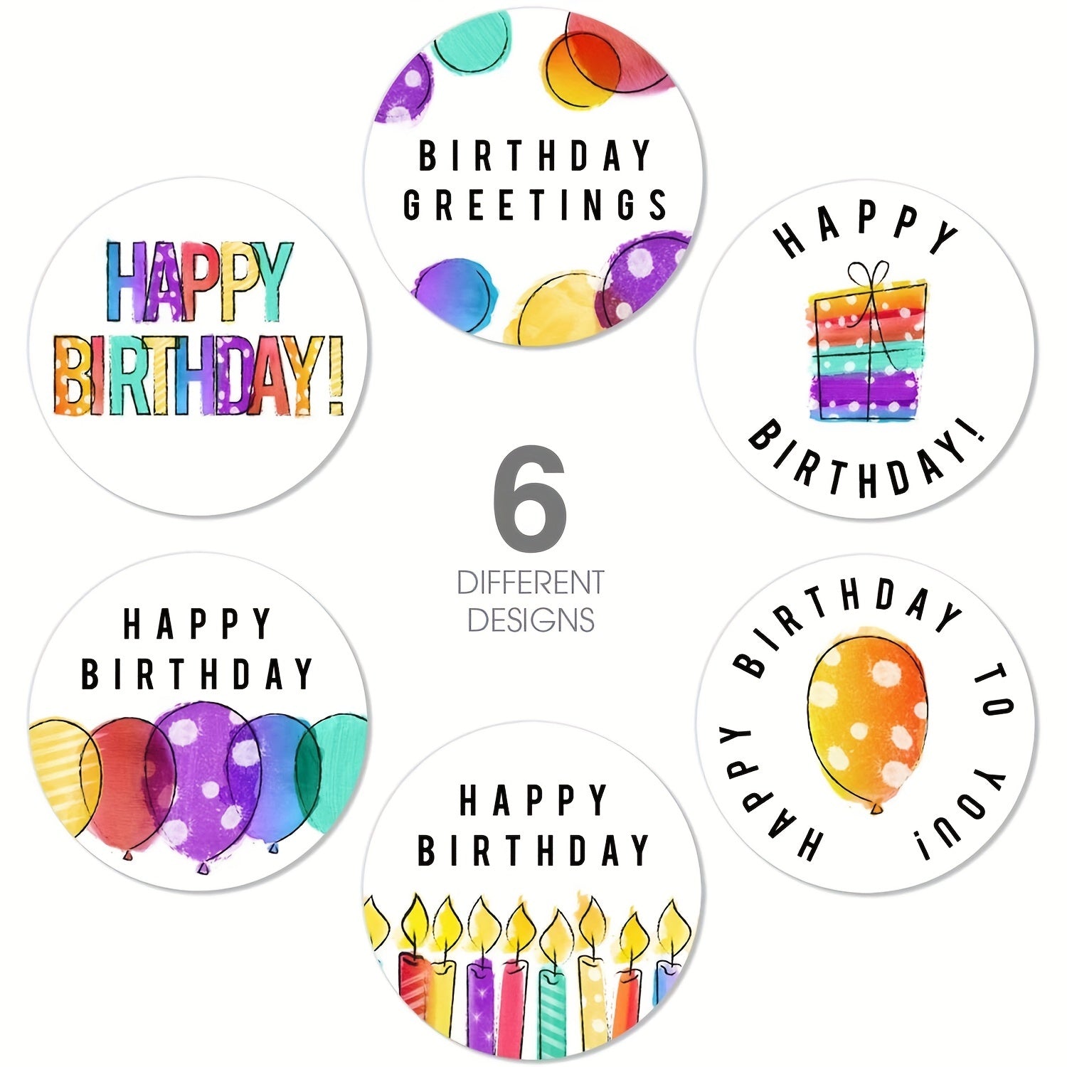 500pcs Happy Birthday Reward Stickers Adults Christmas Holiday Decor