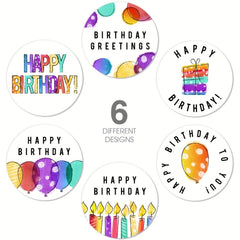 500pcs Happy Birthday Reward Stickers Adults Christmas Holiday Decor