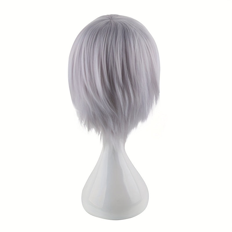 Men's Silver Gray Anime Costume Wig for Parties