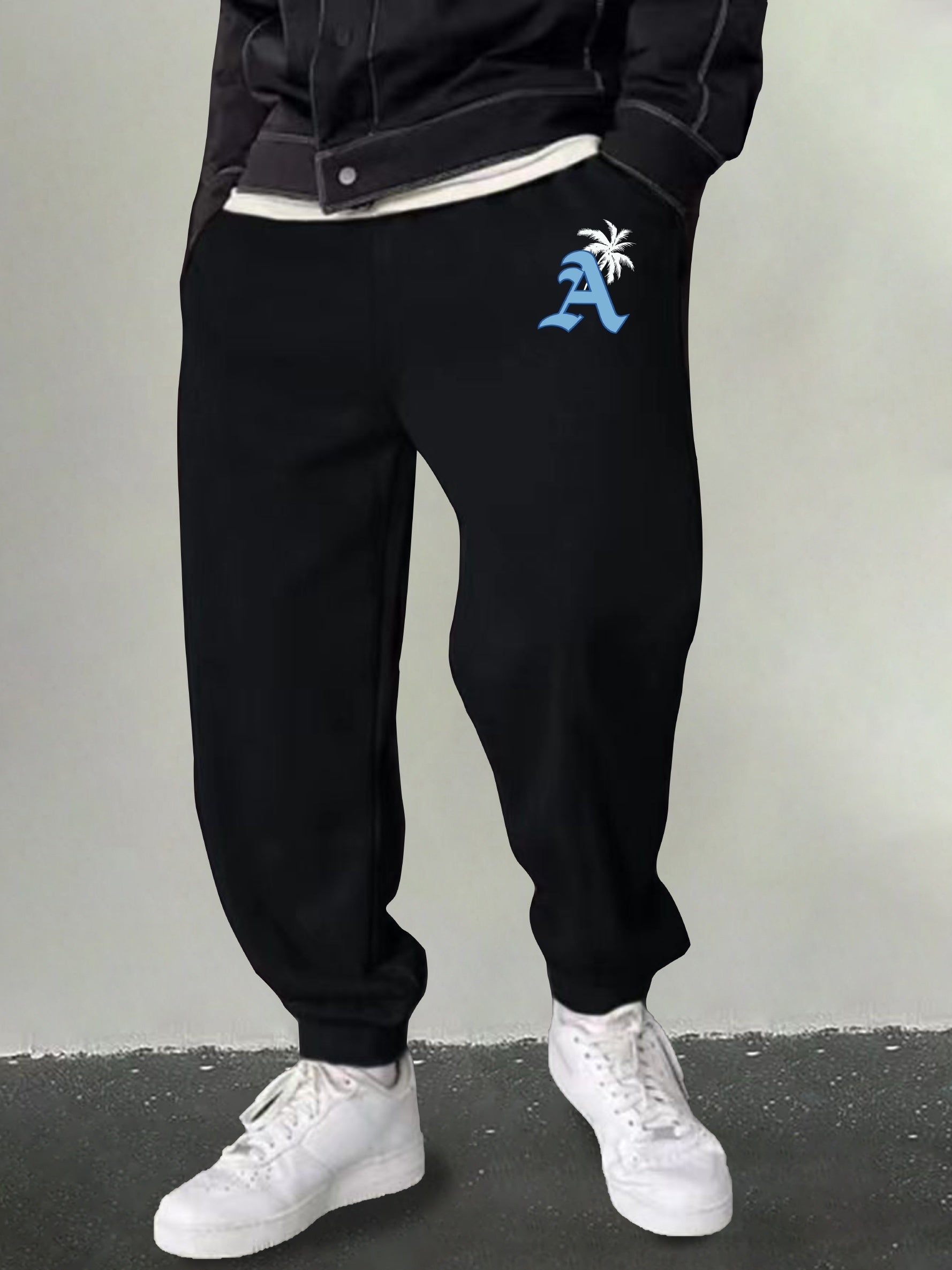 Men's Graphic Sweatpants Casual Stretch Drawstring Pants