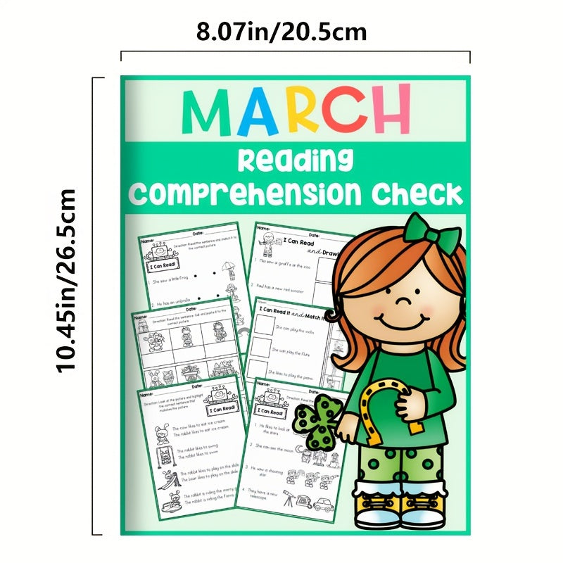 March Reading Comprehension Worksheets for Early Learners Green Paper