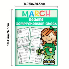 March Reading Comprehension Worksheets for Early Learners Green Paper