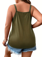  Solid V Neck Cami Top