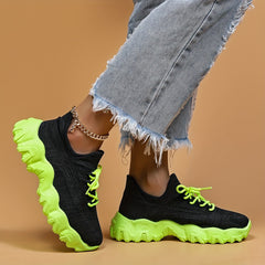 Women's Lace-Up Knit Breathable Socks Sneakers