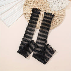 Wavy Long Lace Gloves for Women Party Prom Solid Thin Gloves
