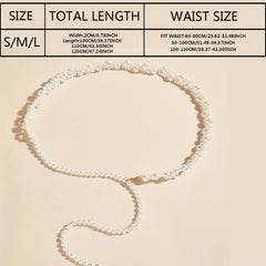 Vintage Faux Pearl Elastic Belt Women Dress Girdle