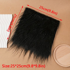 Artificial Fur Square Fabric Sewing Fabric Beard Hair Toy Doll DIY Cosplay