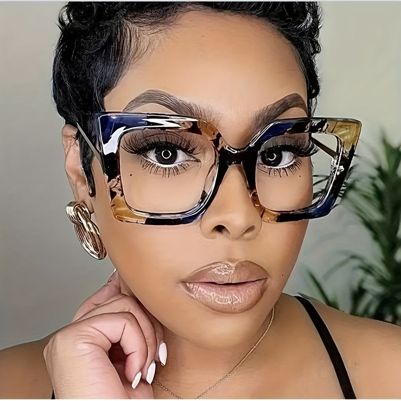 Oversized Cat Eye Glasses Retro Anti Light Clear Lens Glasses