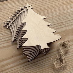 10pcs DIY Wooden Christmas Tree Decorations Snowman Pendants