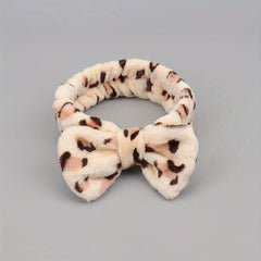 Soft Coral Fleece Bow Hair Band for Women