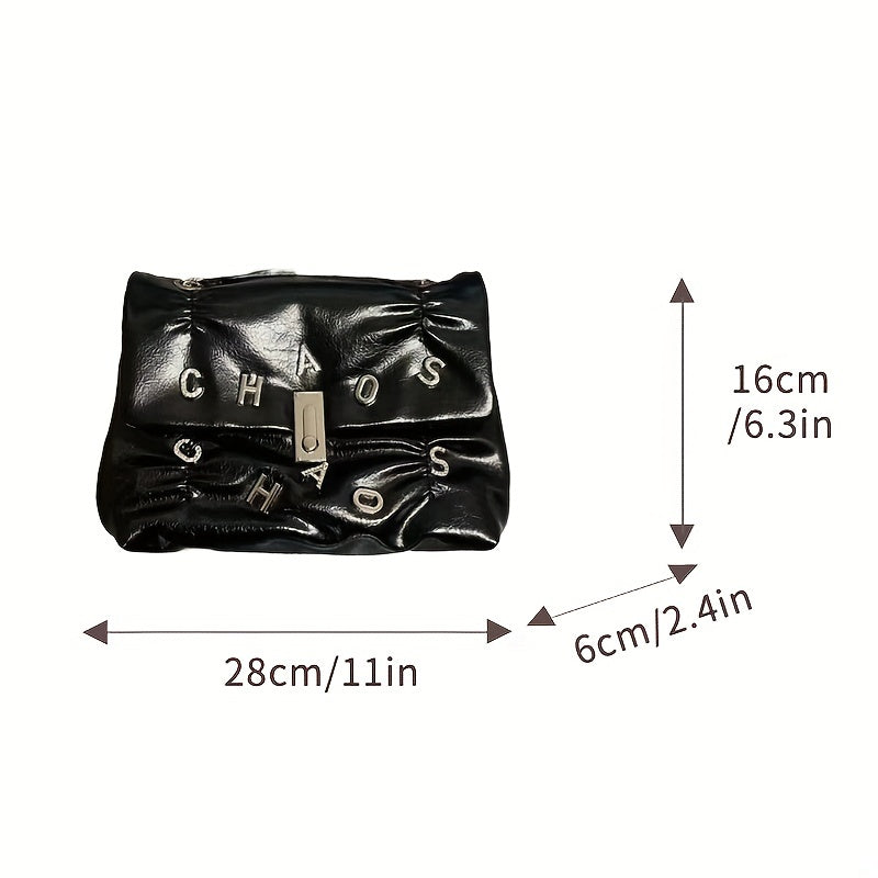 Rhinestone Letter Studded Crossbody Bag