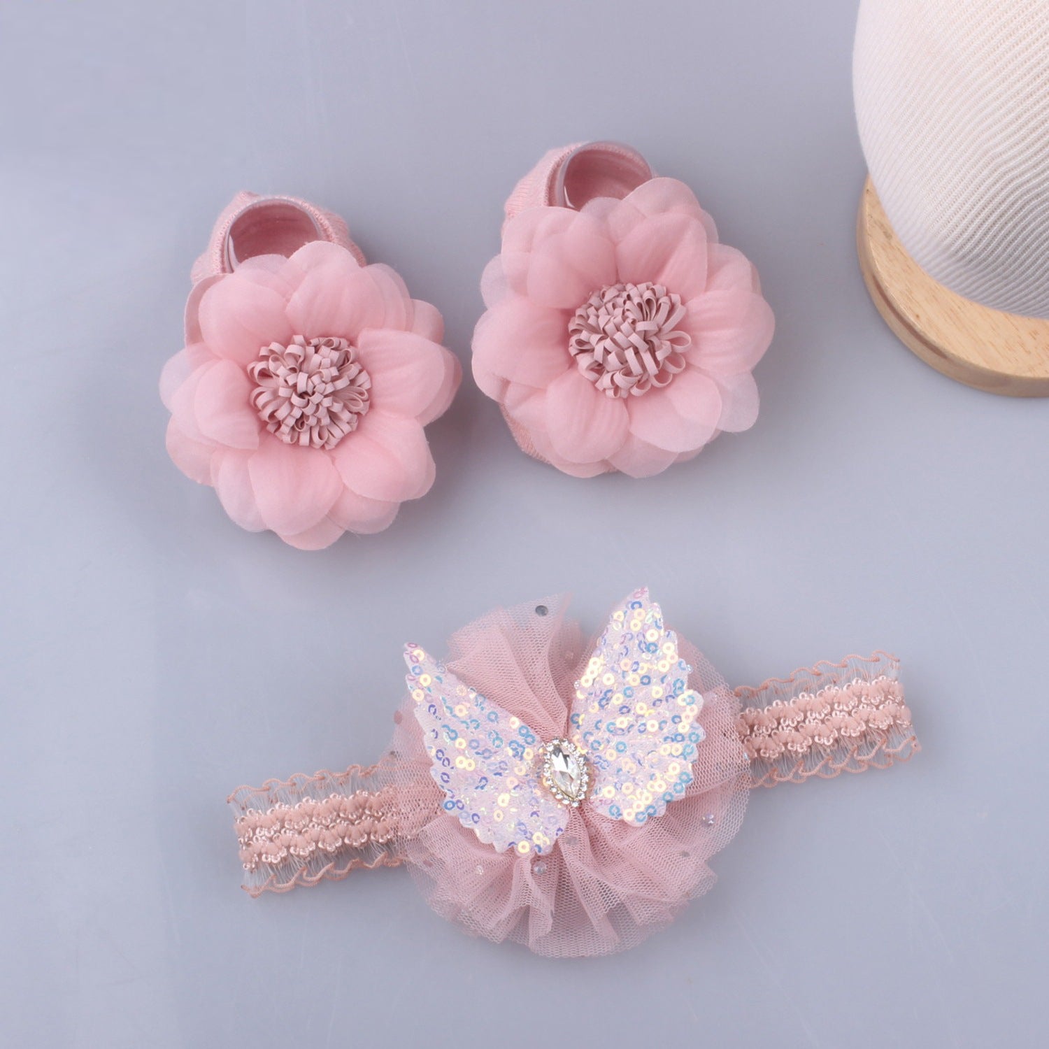 Cute Baby Headband & Socks Set - 2 Pack