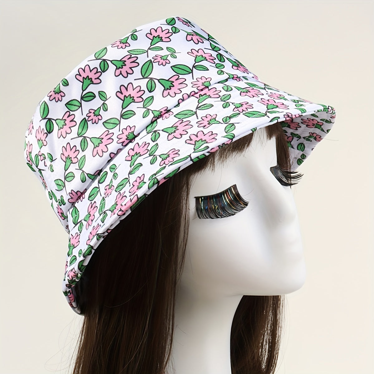 Leaf Flower Print Bucket Hat Casual Sunscreen Fisherman Cap