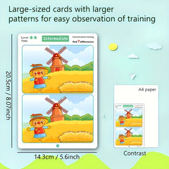 64pcs Jumbo Find the Difference Cards Focus Training Game Flashcards