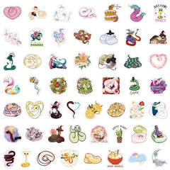 100 Pcs Snake Stickers Waterproof Vinyl Reptile Decals