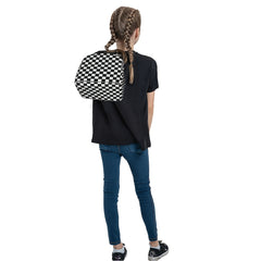Chessboard & Plaid Print Insulated Lunch Bag
