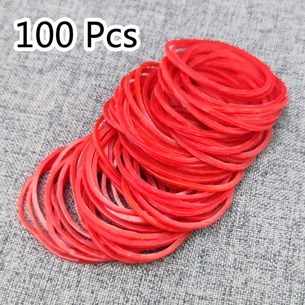 100pcs Red 40mm Elastic Rubber Bands Stretchable Band