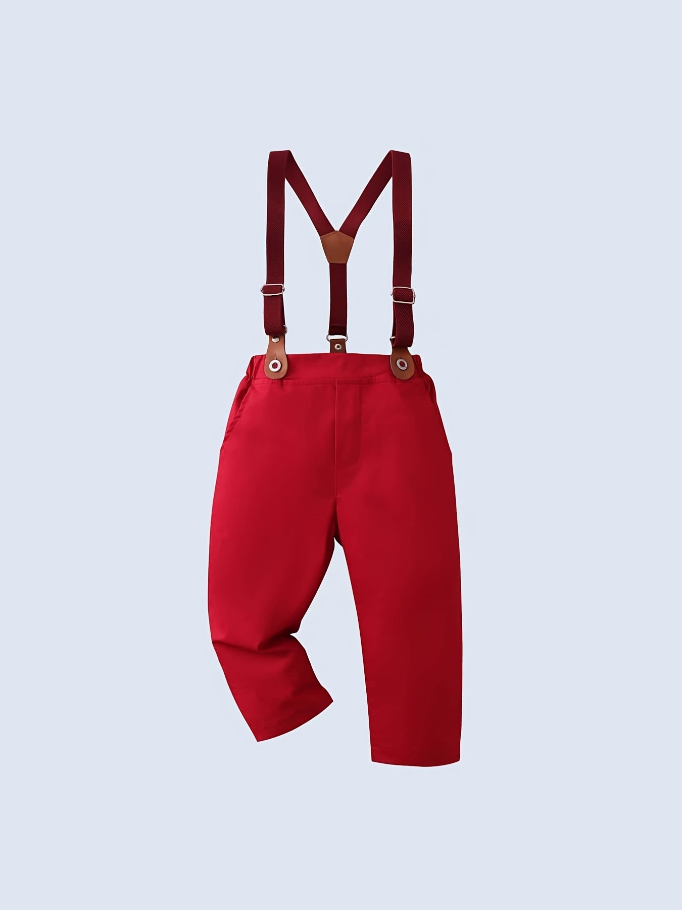 2pcs Baby Boys Gentleman Suit Blazer with Bow Bib Pants