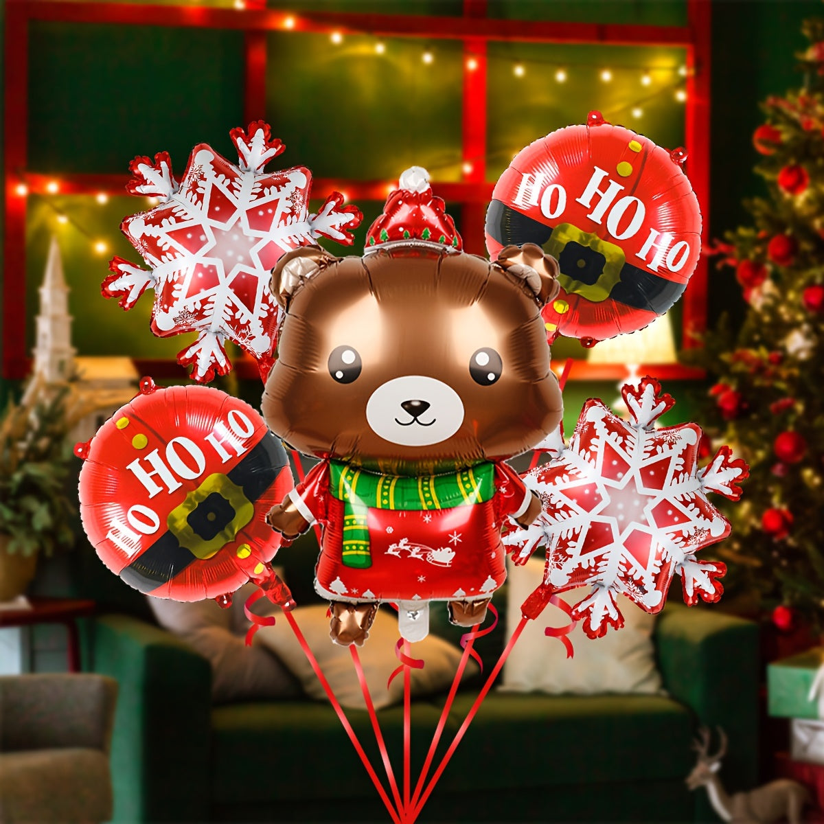 Santa Claus Christmas Decoration Set with Foil Balloons