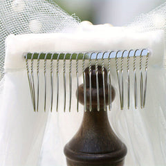 Women's Sheer Long Wedding Veil with Bow & Comb Full Train Bridal Veil