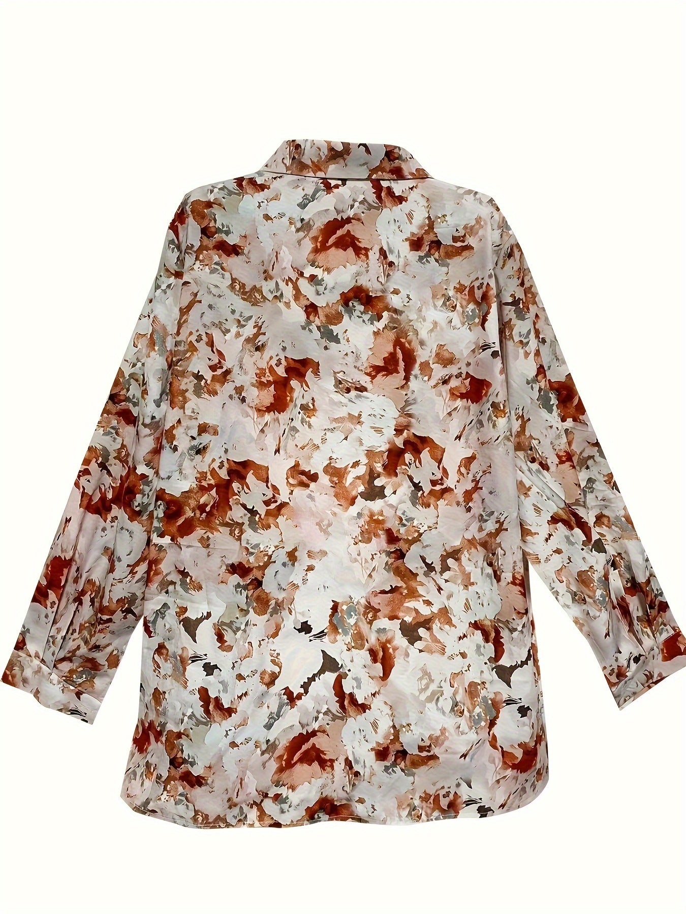 Tie Dye Long Sleeve Button Up Tunic Shirt Top