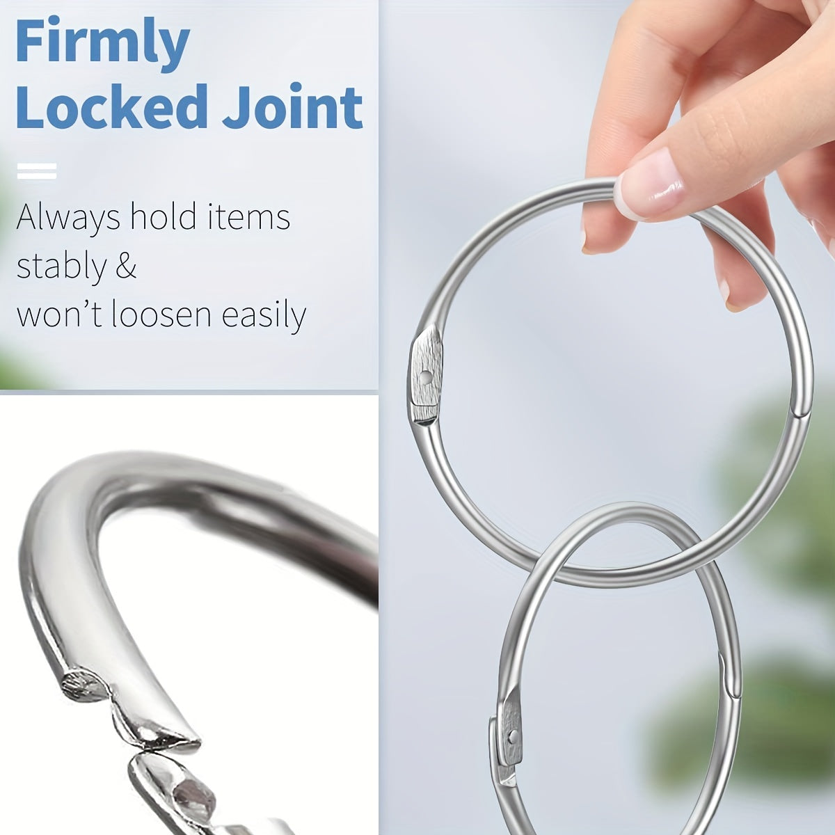 5 Packs 7.62 cm Loose Leaf Binder Rings Nickel Plated Steel