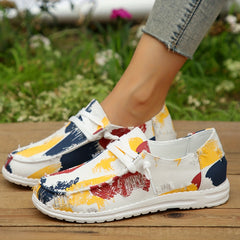 Women's Colorful Graffiti Print Walking Shoes Low Top Sneakers
