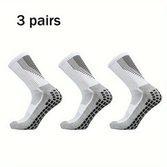 3 Pairs Non Slip Football Socks for Men Sport Socks Running Basketball Crew