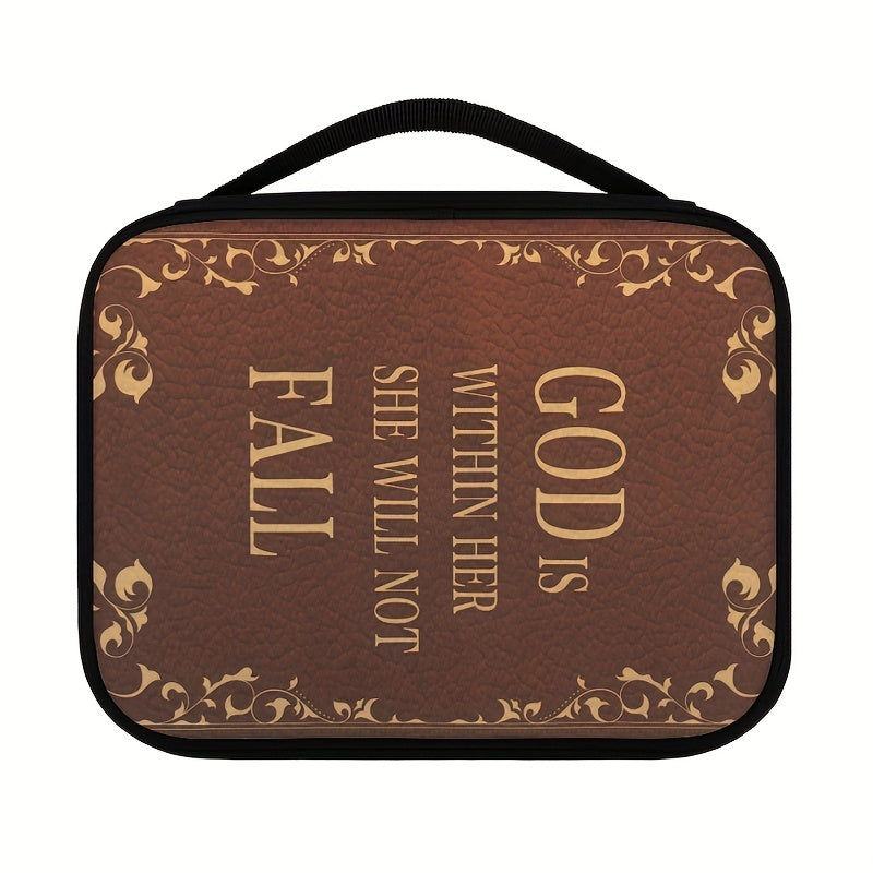 GOD Is WITHIN HER SHE WILL NOT FALL Golden Letters Print Bible Covers For Women