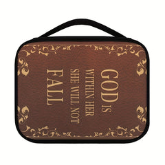 GOD Is WITHIN HER SHE WILL NOT FALL Golden Letters Print Bible Covers For Women
