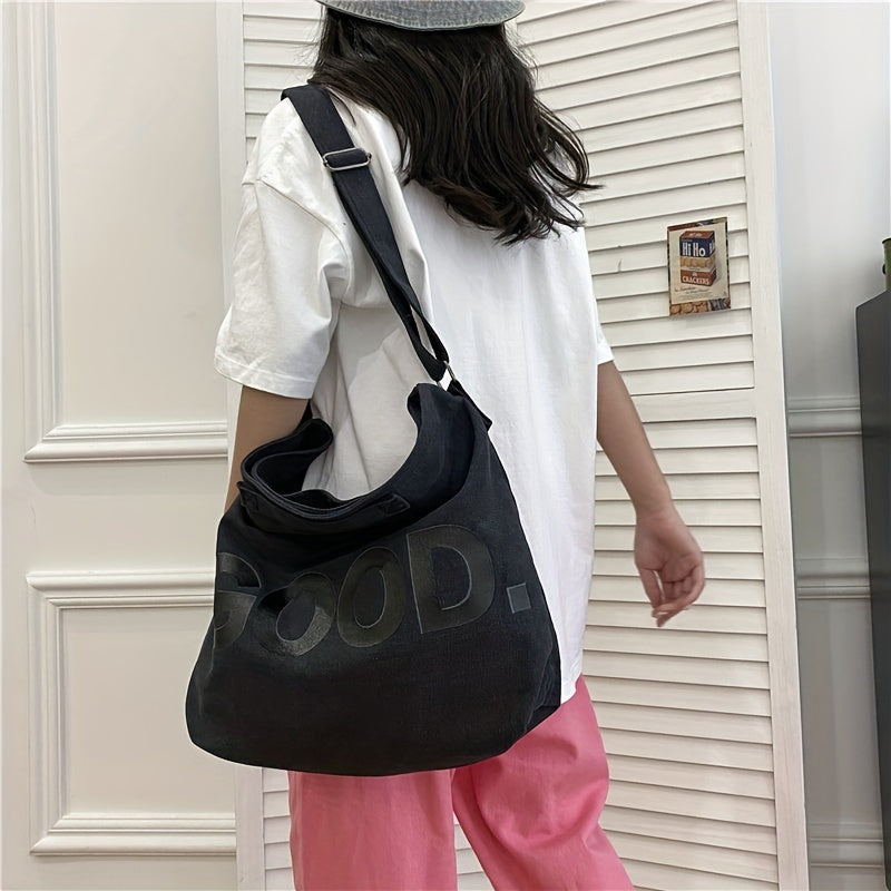 Vintage Vegan Crossbody Bag Large Capacity Shoulder Bag