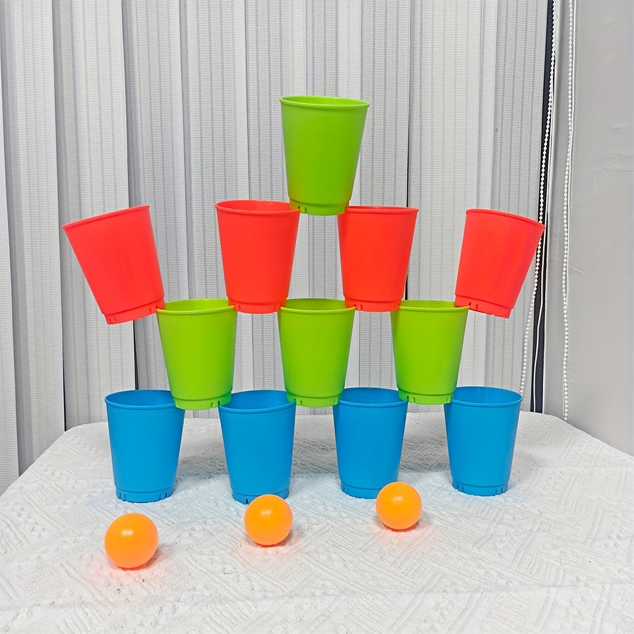 Two Player Stacking Cup Puzzle Toy Colorful Educational Game