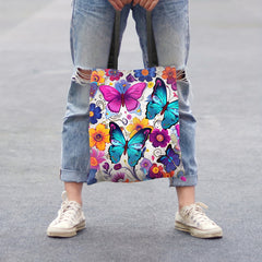 Butterfly Print Tote Bag Large Capacity Women's Handbag & Shopping Bag