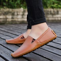 Men's Hand Stitched Loafer Shoes Lightweight Slip On Flats