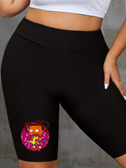 Women's Plus Graphic Print High Rise Shorts