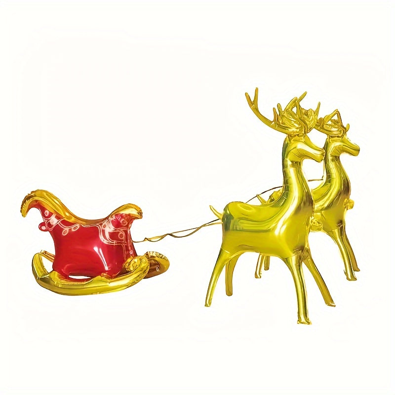 2pcs Christmas Golden Elk Balloons Party Decoration Aluminum Film Balloons