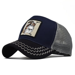 Men's Animal Embroidery Mesh Baseball Cap Street Dance Hip Hop Peaked Cap