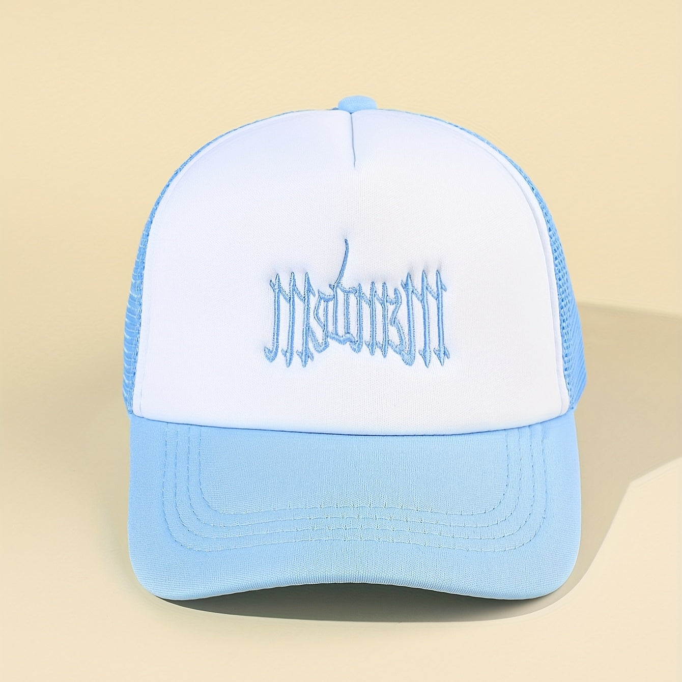 Gothic Embroidery Trucker Hat Couple Baseball Cap Unisex Hip Hop Adjustabl