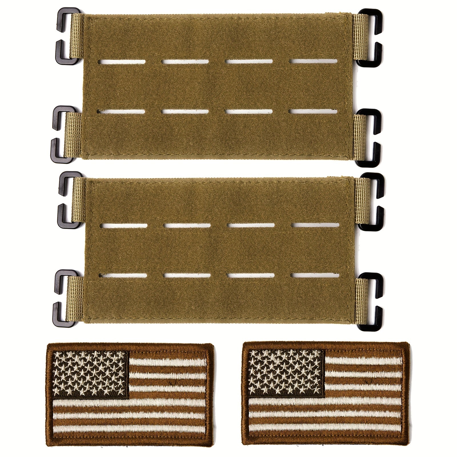 2pcs 15 24 Cm Tactical Nylon Molle Patch With US Flag Sticker